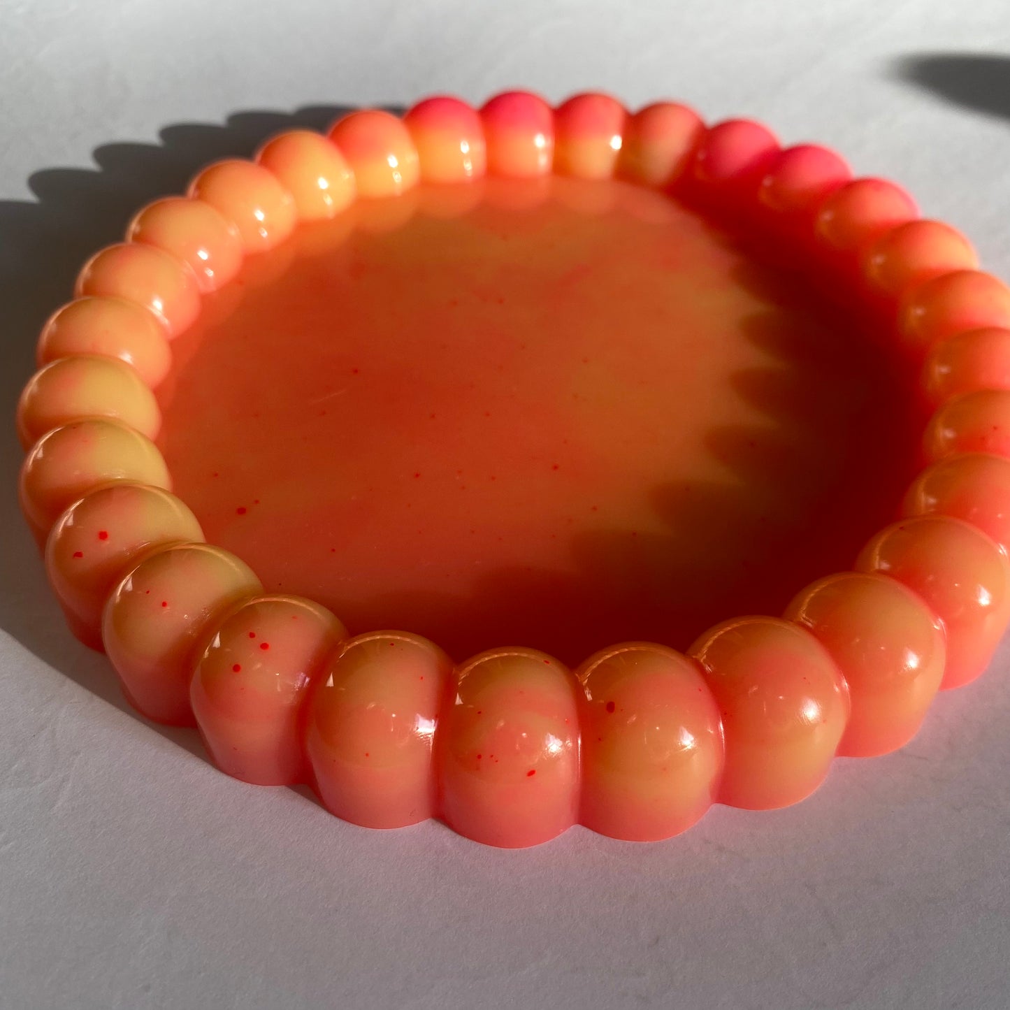 Orange & Pink Swirl Bubble Trinket Dish