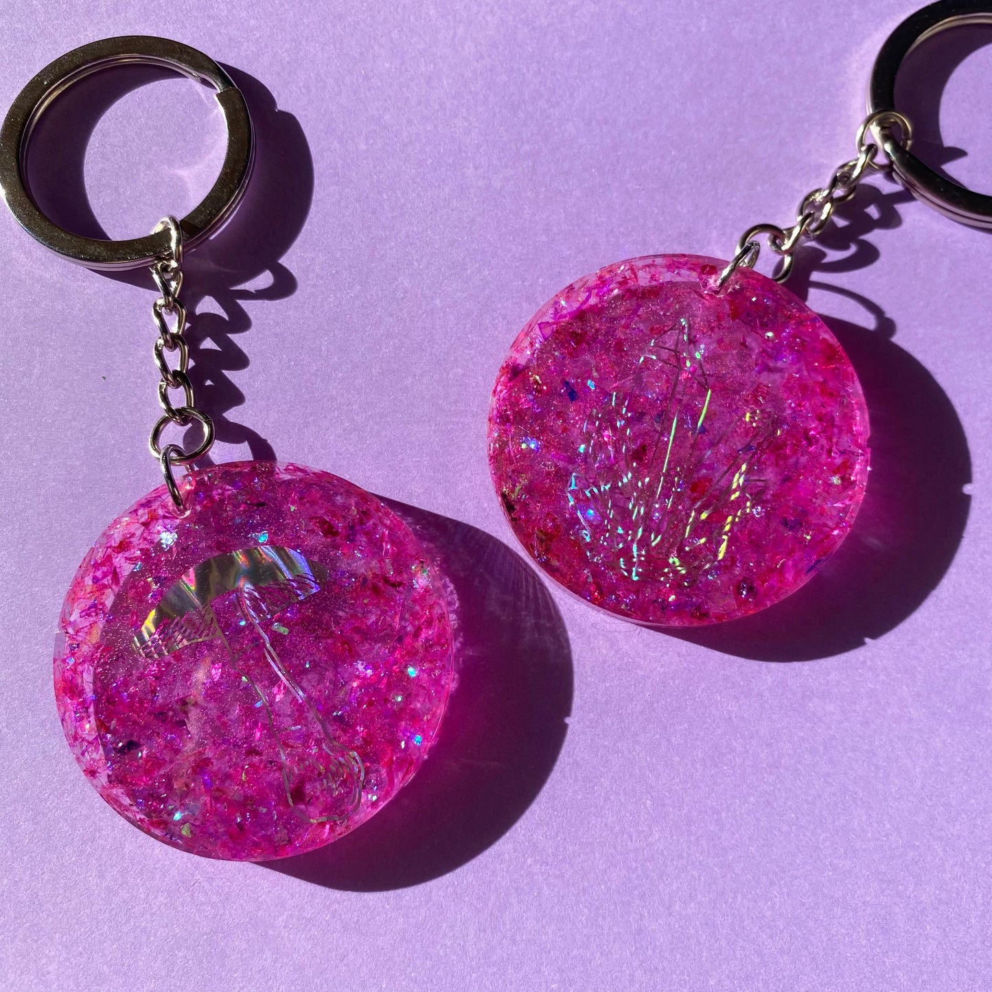 Holographic Key Chains - Silver Key Rings