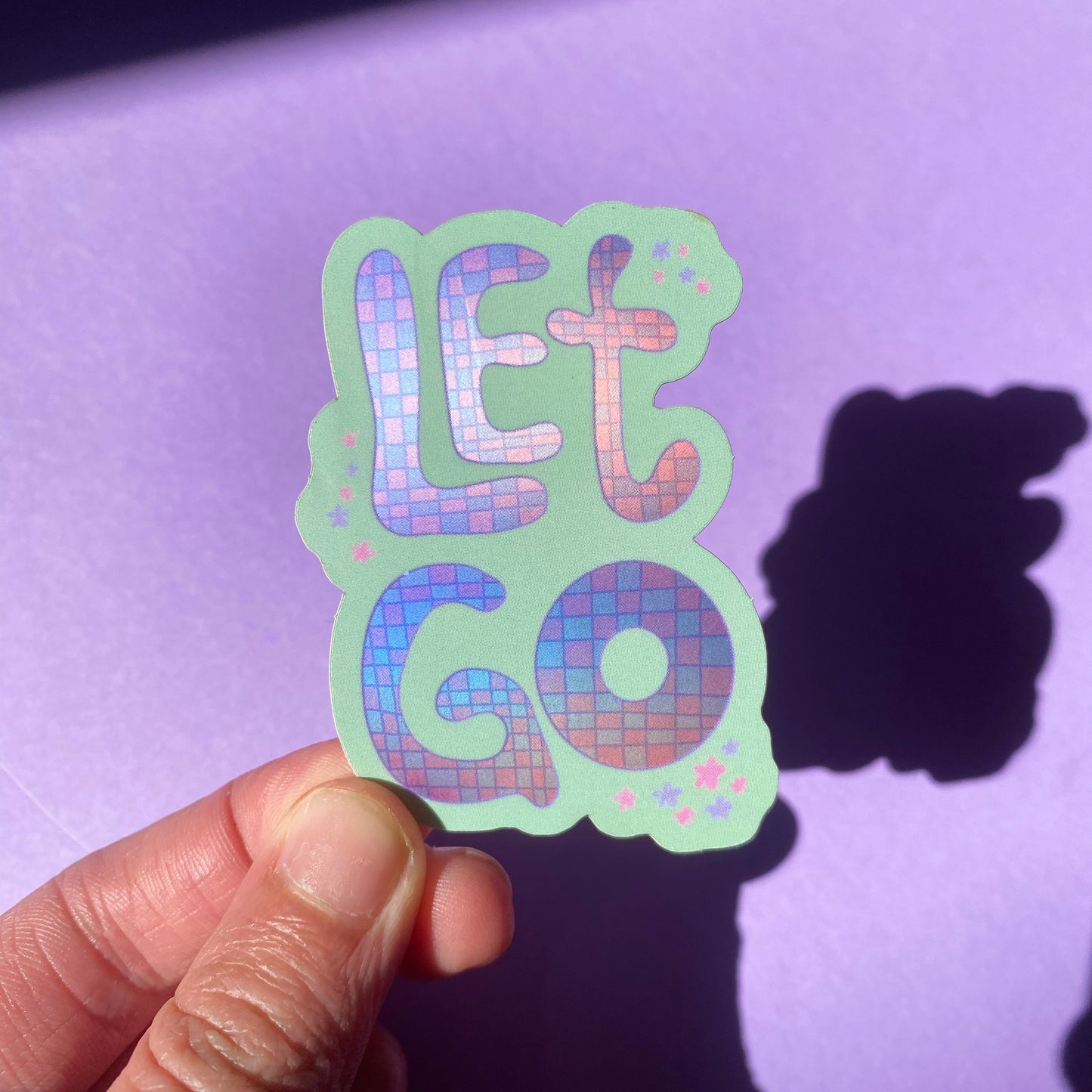 'Let Go' Matte Holographic Sticker