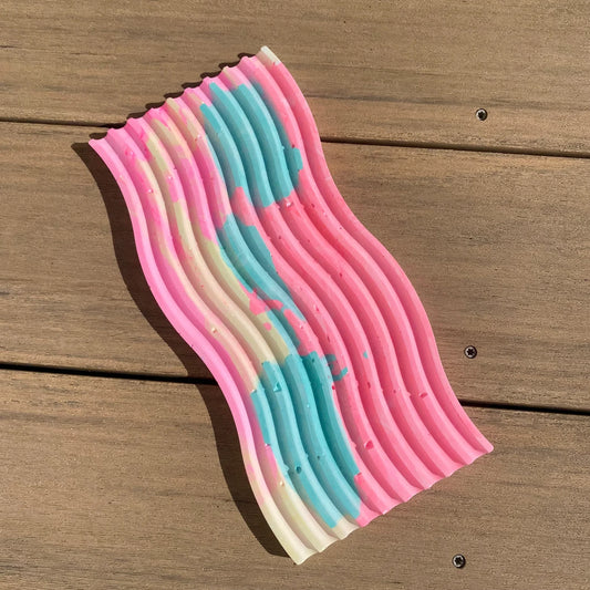 Colorful Abstract Wavy Tray