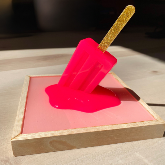 Melting Strawberry Pink Popsicle Wall Art - 3D Pop Art Wall Decor