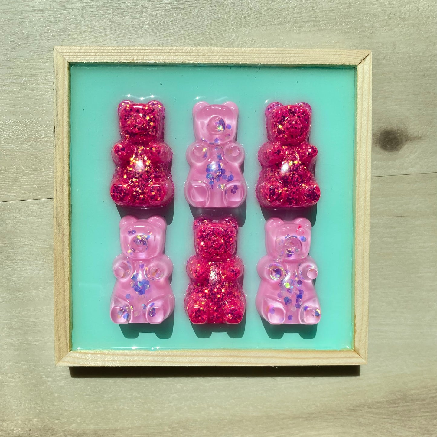 Pink & Mint Gummy Bear Wall Art - 3D Pop Art Wall Decor