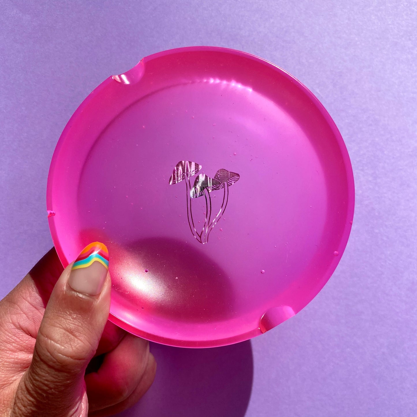 Neon Pink Mushroom Ash Tray