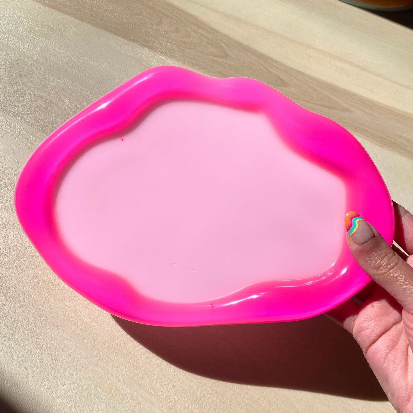 Pink Color Block Blob Tray