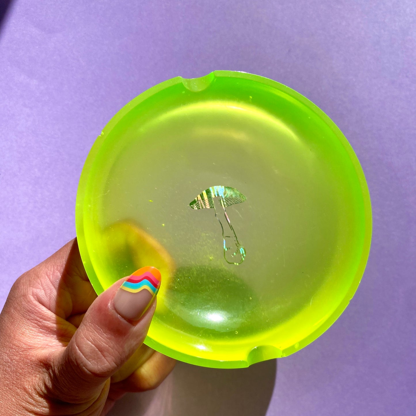 Neon Yellow Mushroom Ash Tray