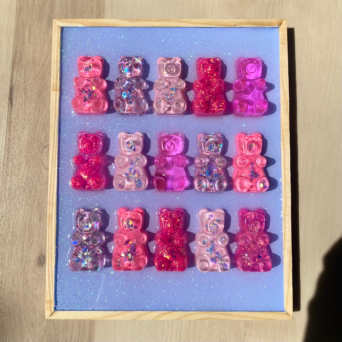 Periwinkle & Pink Gummy Bear Wall Art - 3D Pop Art Wall Decor