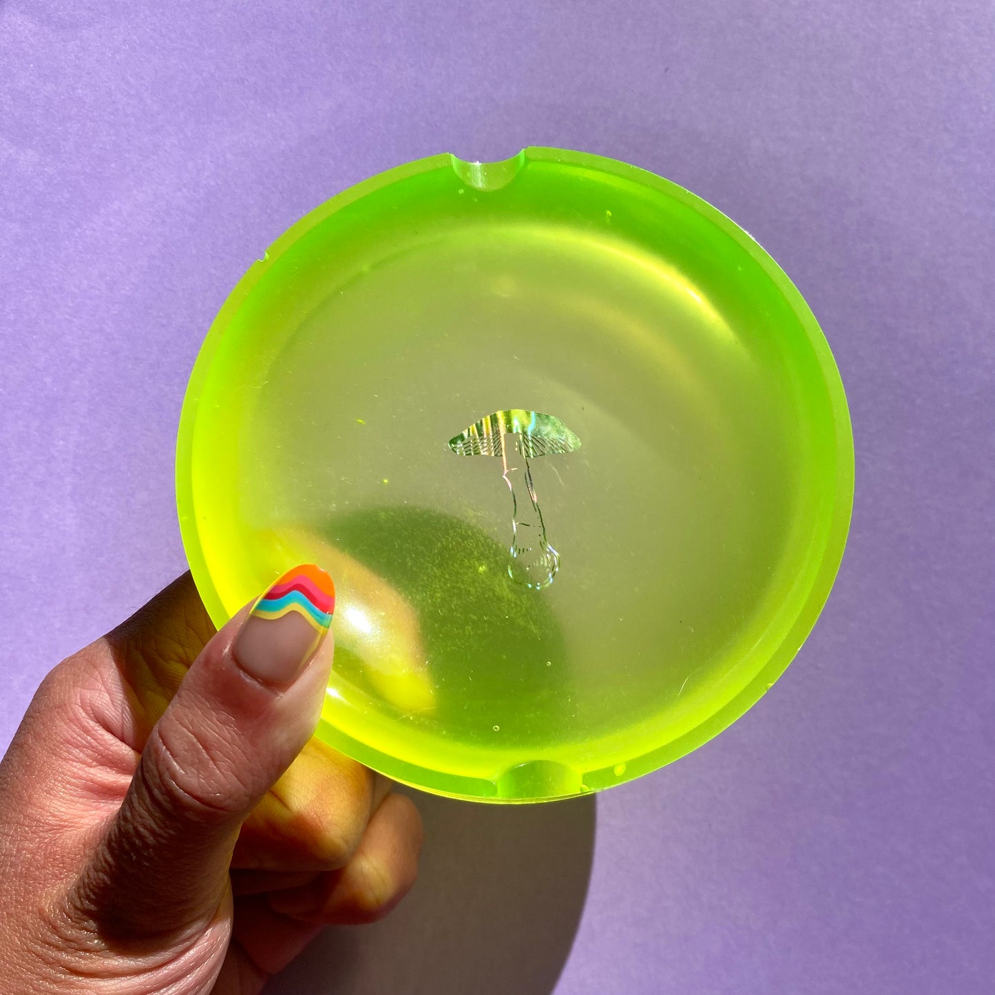 Neon Yellow Mushroom Ash Tray