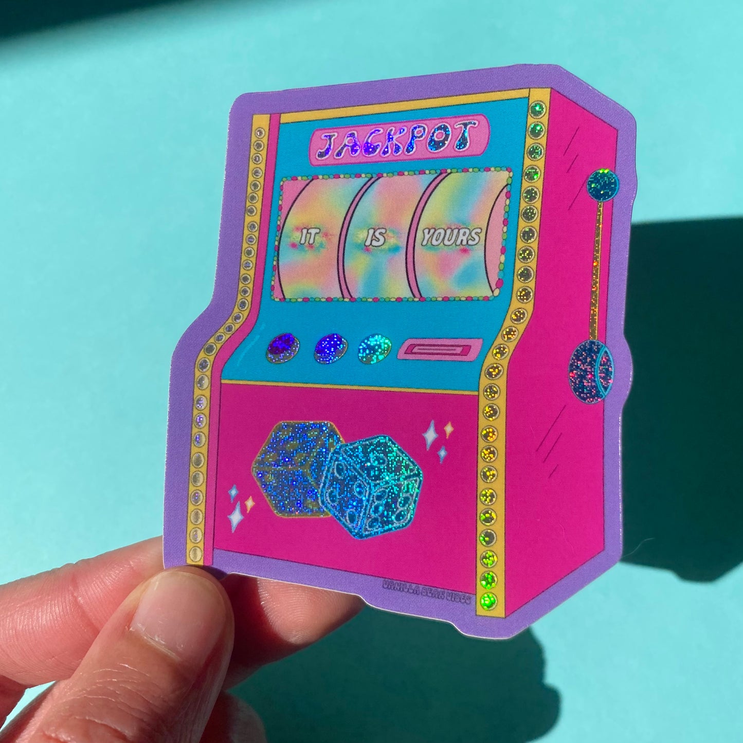 Slot Machine Glitter Holographic Sticker - 'It is Yours'