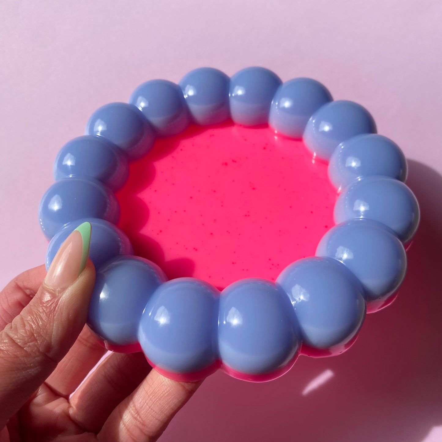 Periwinkle & Pink Bubble Trinket Dish