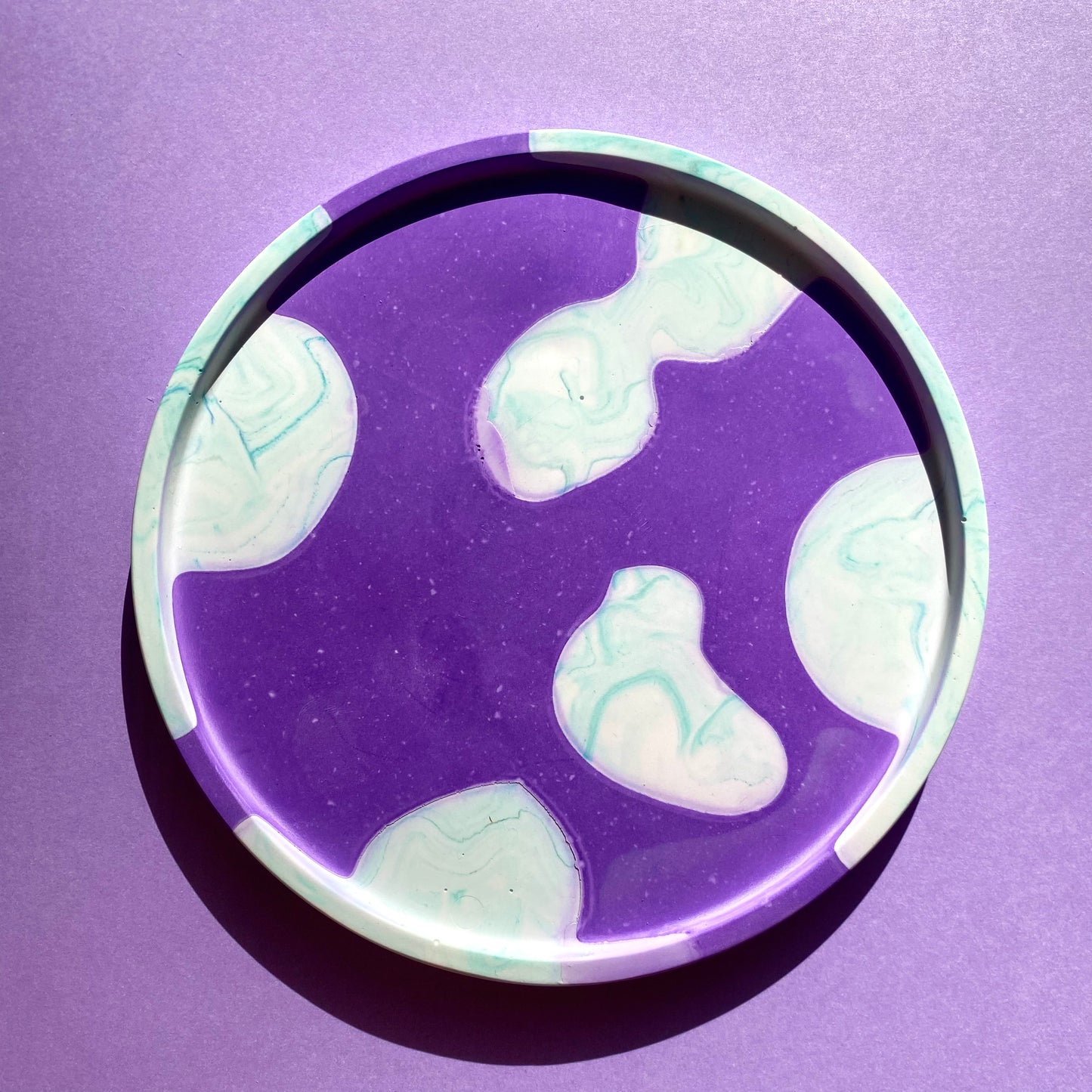 Purple & Teal Round Tray