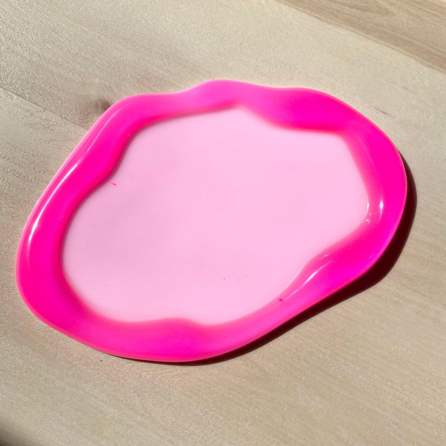 Pink Color Block Blob Tray