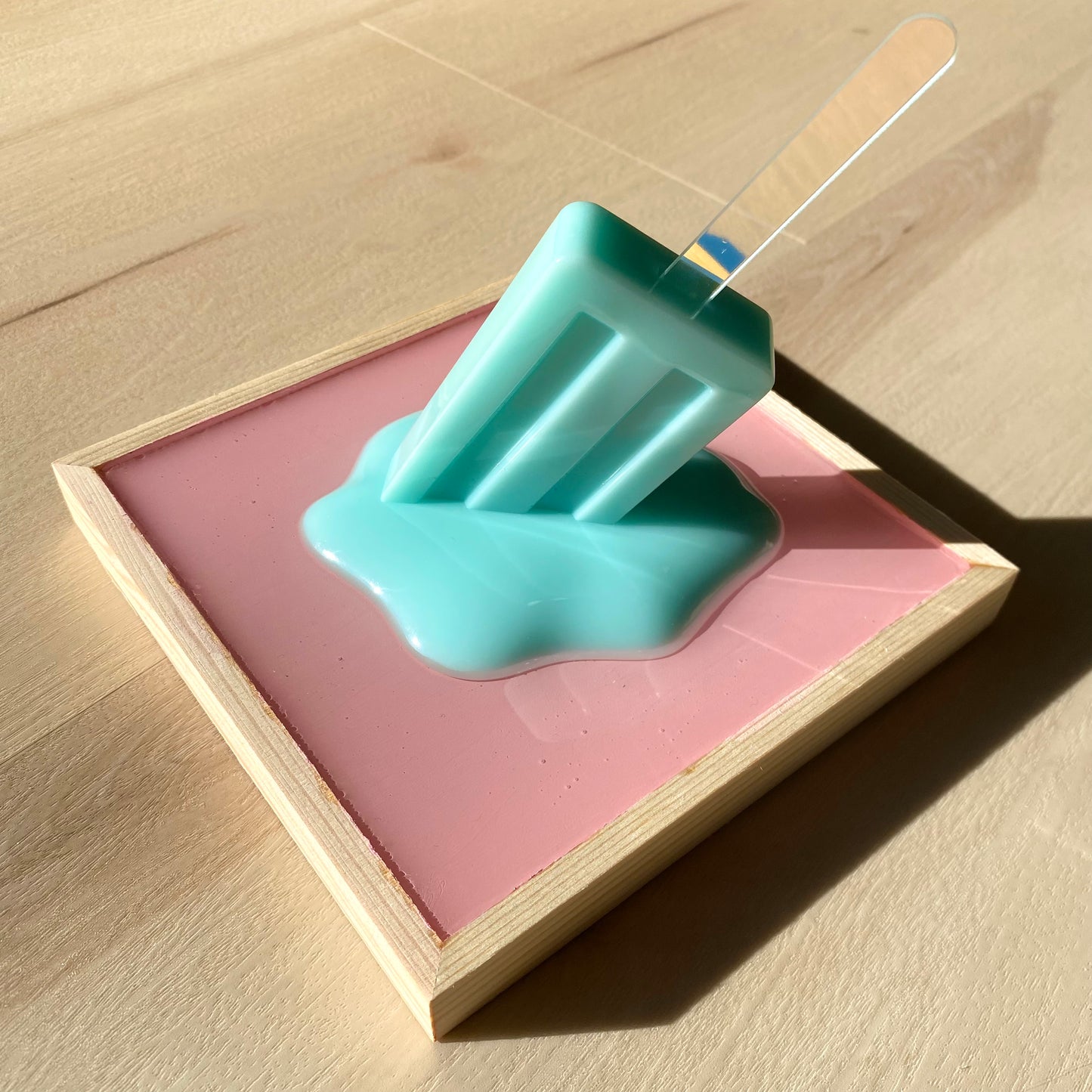 Melting Blue & Pink Popsicle Wall Art - 3D Pop Art Wall Decor