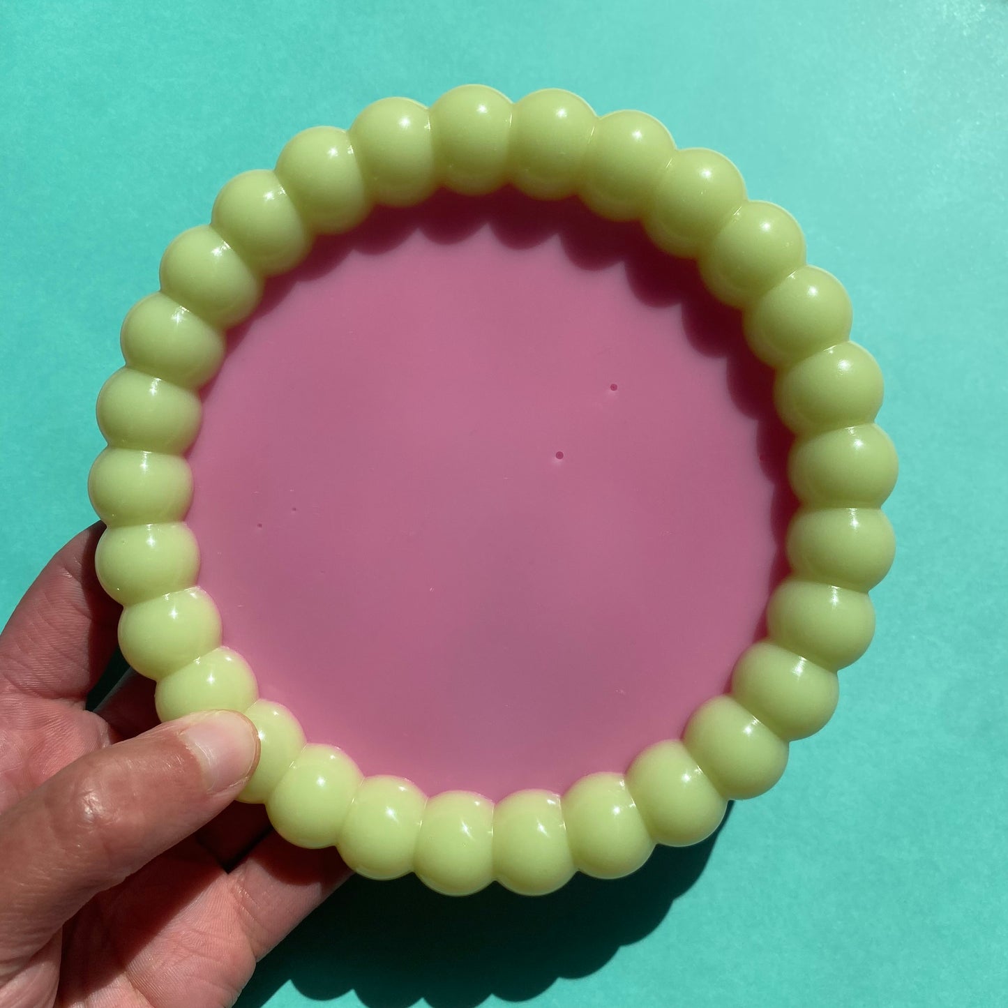 Yellow & Pink Color Block Trinket Dish