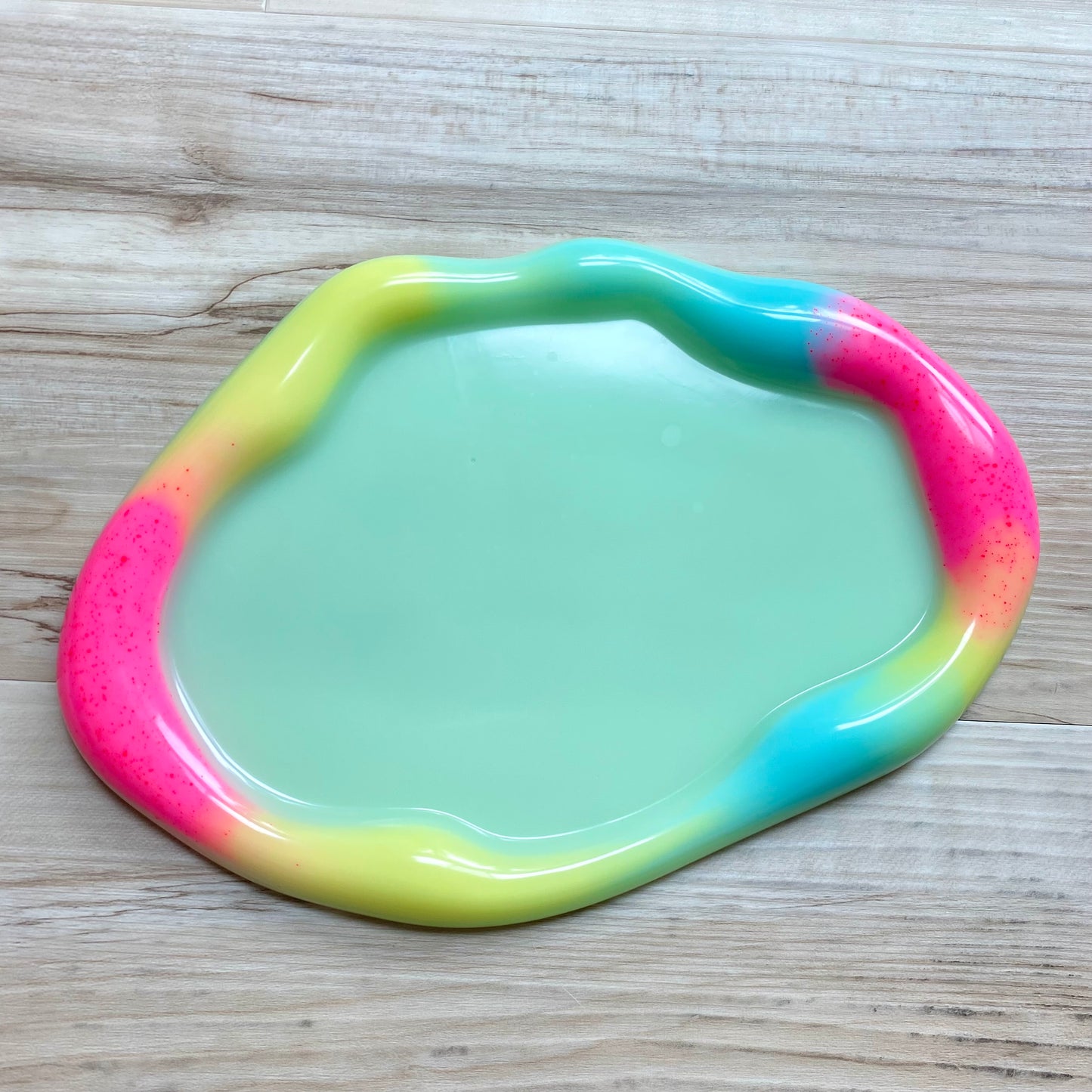 Rainbow & Pale Green Blob Tray