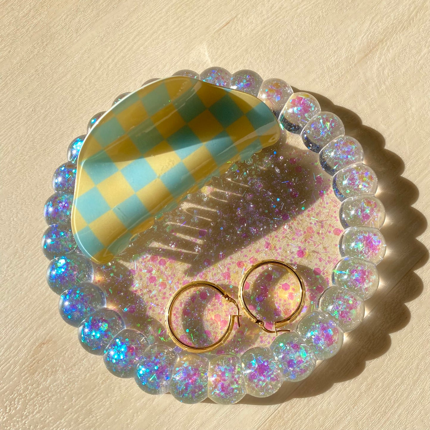 Holographic Clear Bubble Trinket Dish