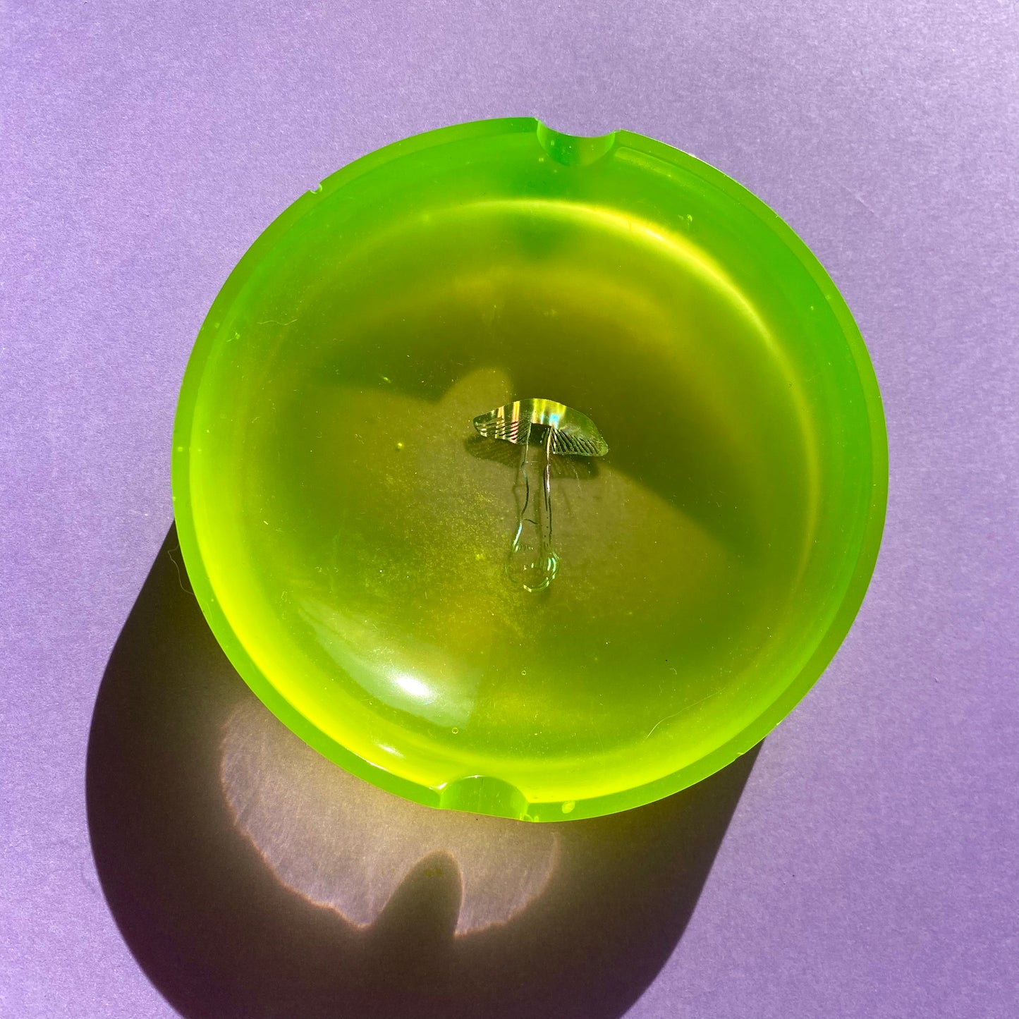 Neon Yellow Mushroom Ash Tray