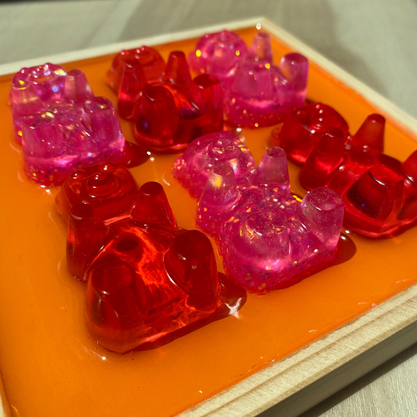 Pink & Orange Gummy Bear Wall Art - 3D Pop Art Wall Decor