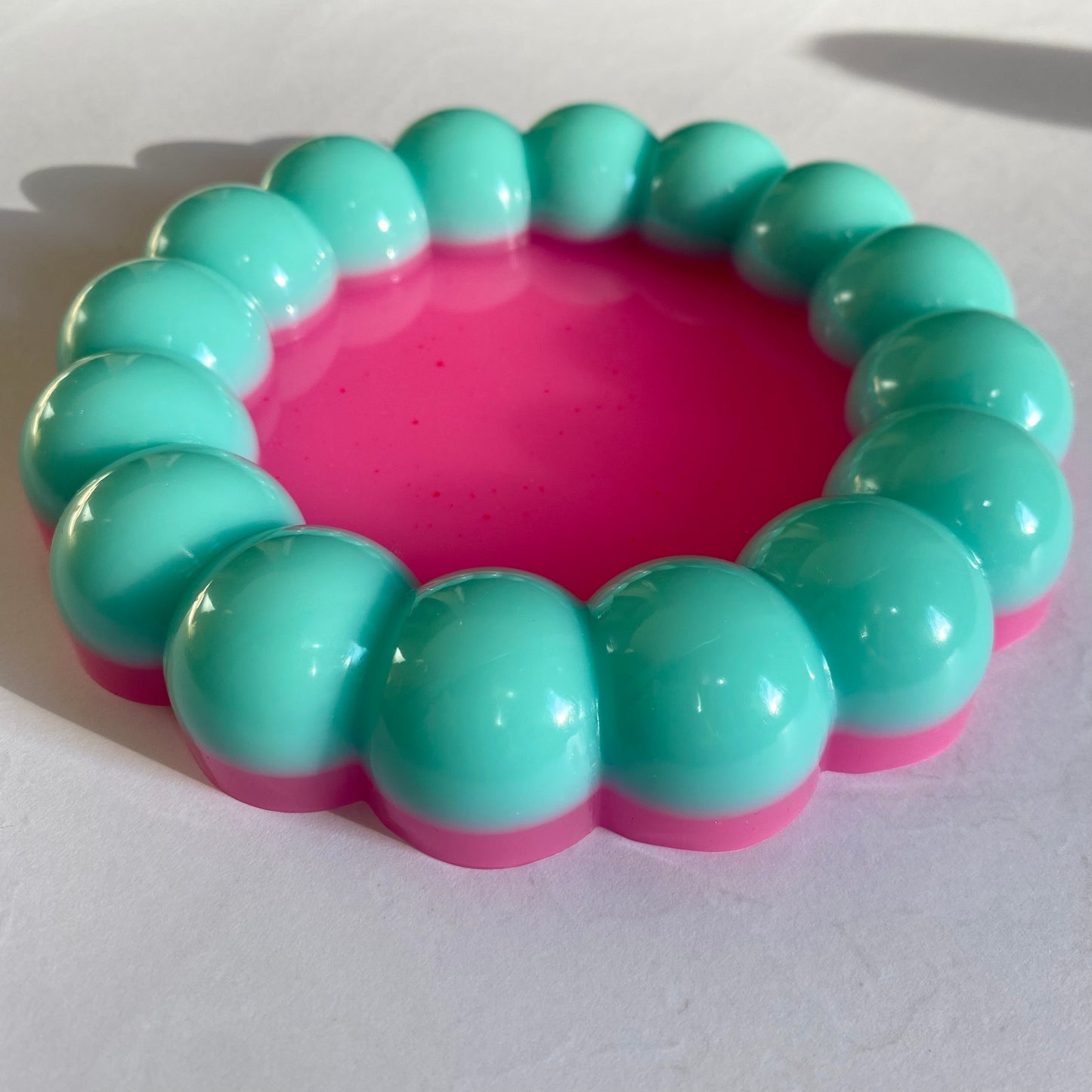 Aqua & Pink Bubble Trinket Dish