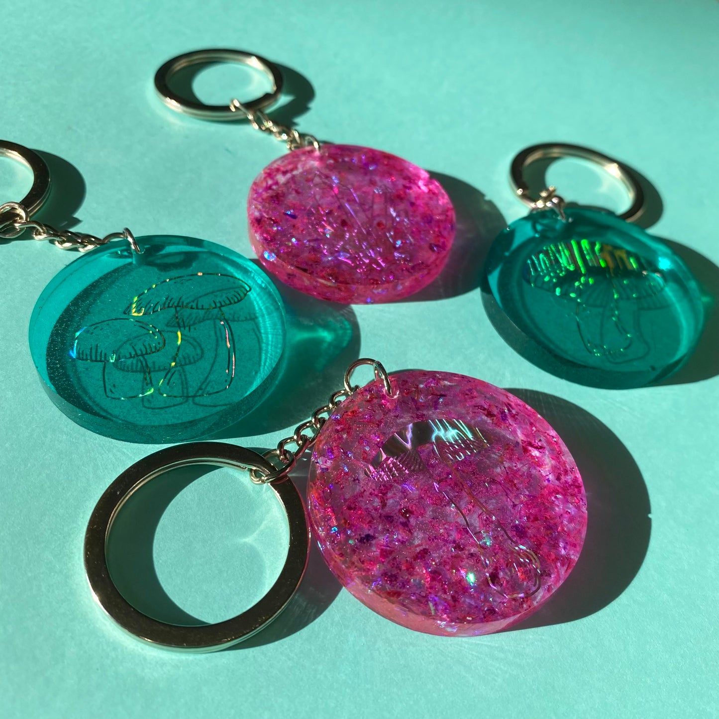 Holographic Key Chains - Silver Key Rings