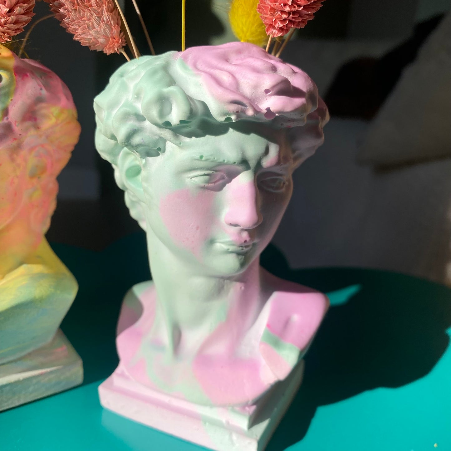 Colorful David Statue Vases