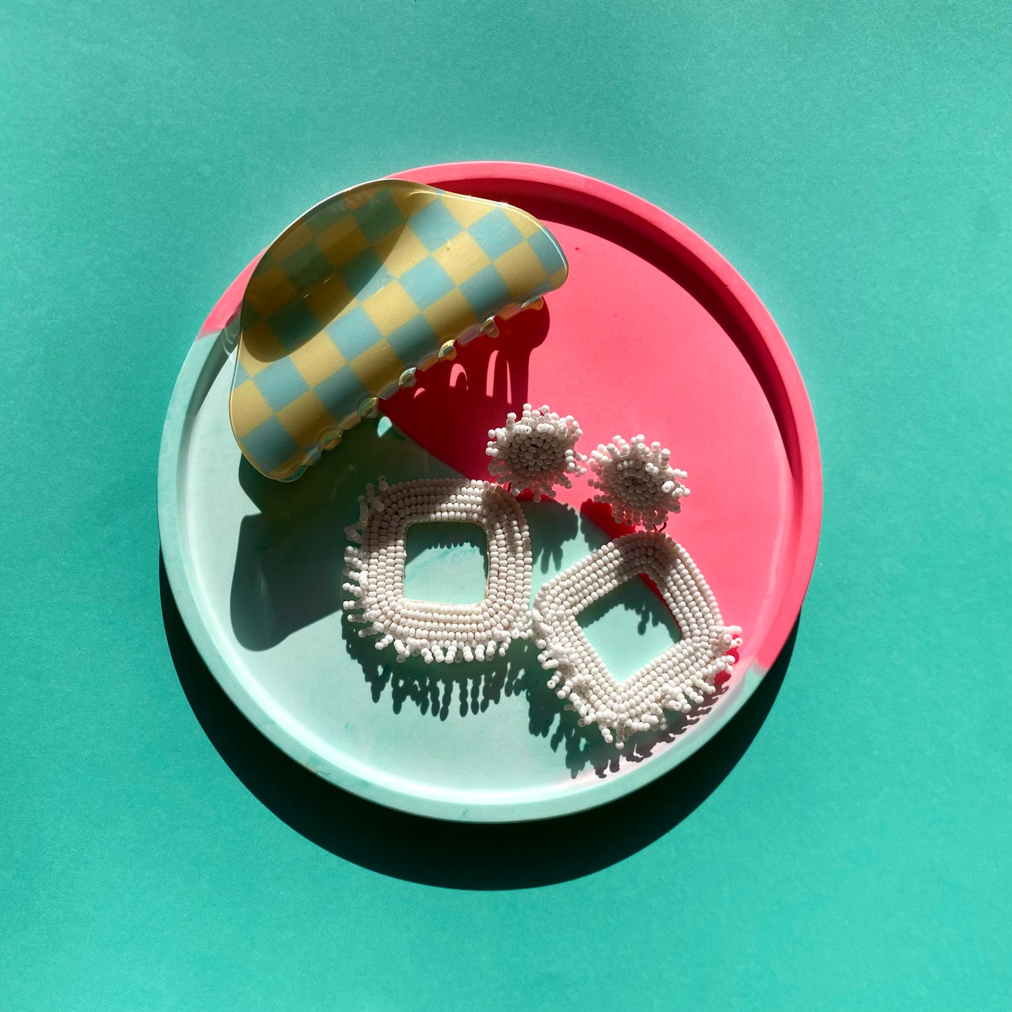 Pink & Mint Round Tray