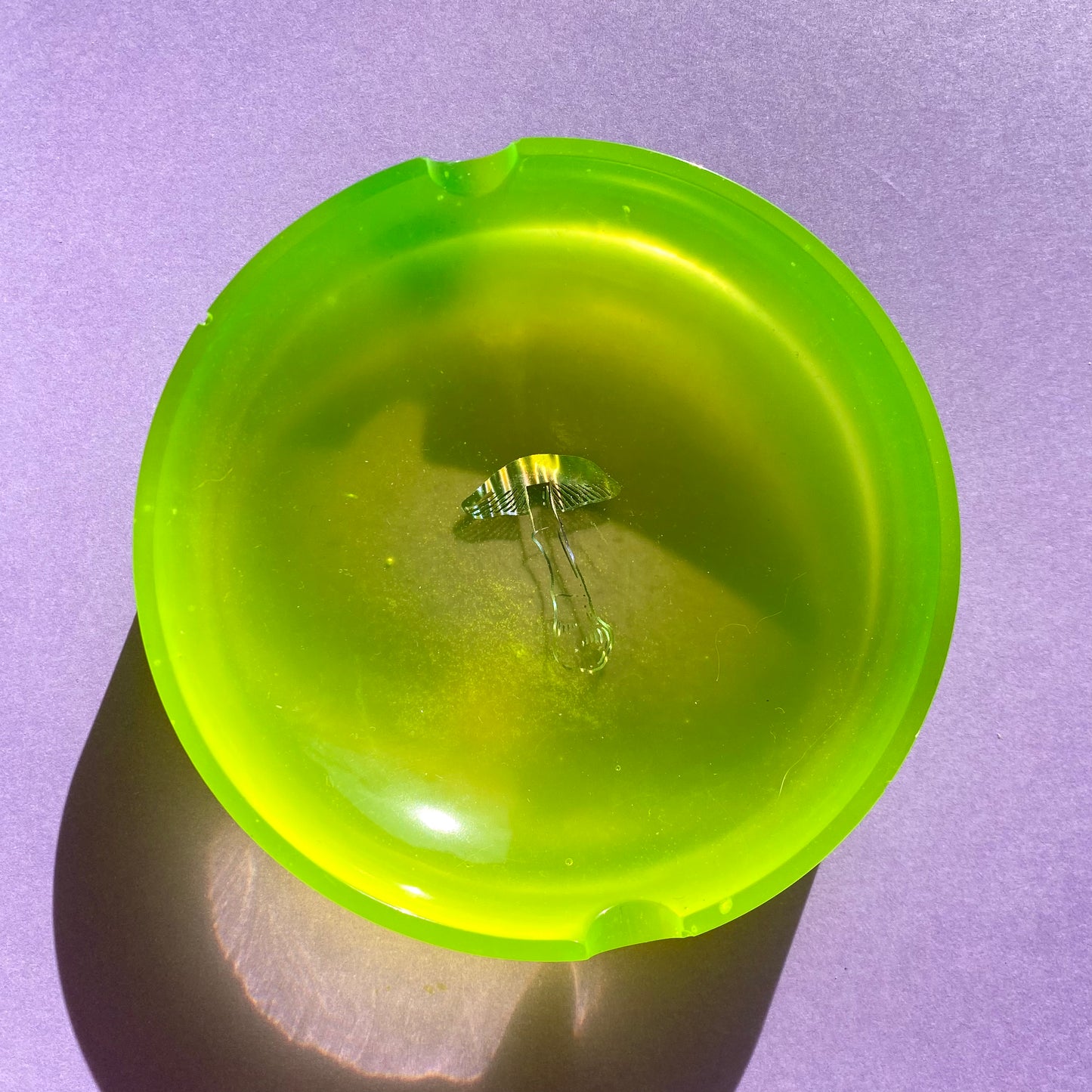 Neon Yellow Mushroom Ash Tray