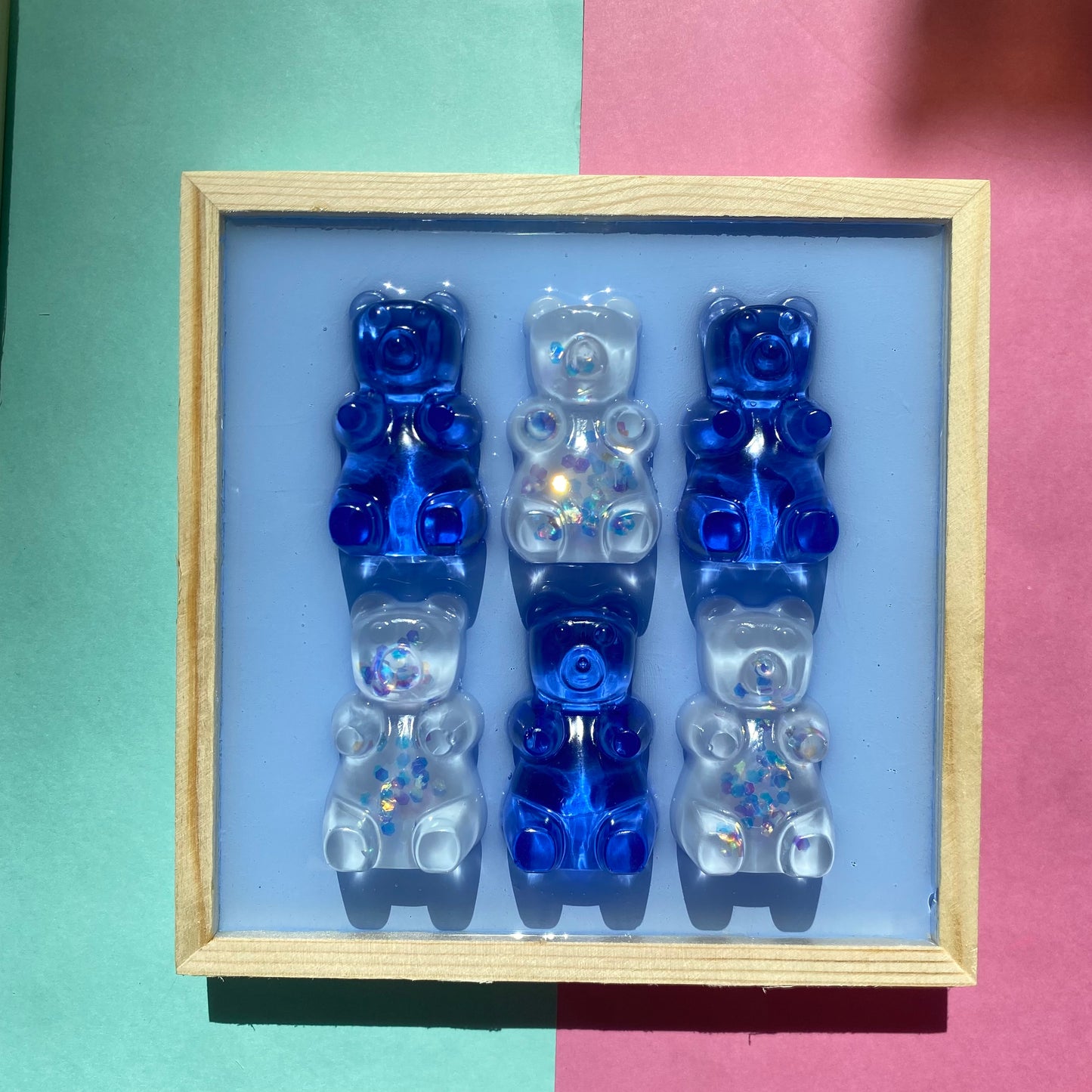 Powder Blue Gummy Bear Wall Art - 3D Pop Art Wall Decor