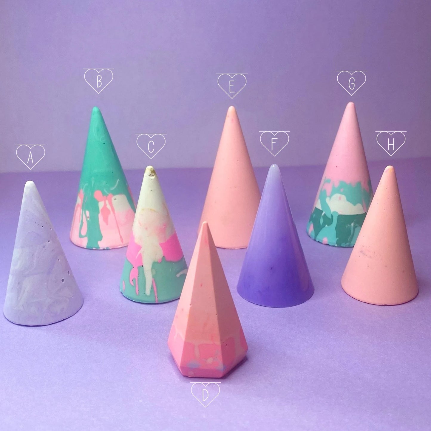 Pastel Cone Ring Holders