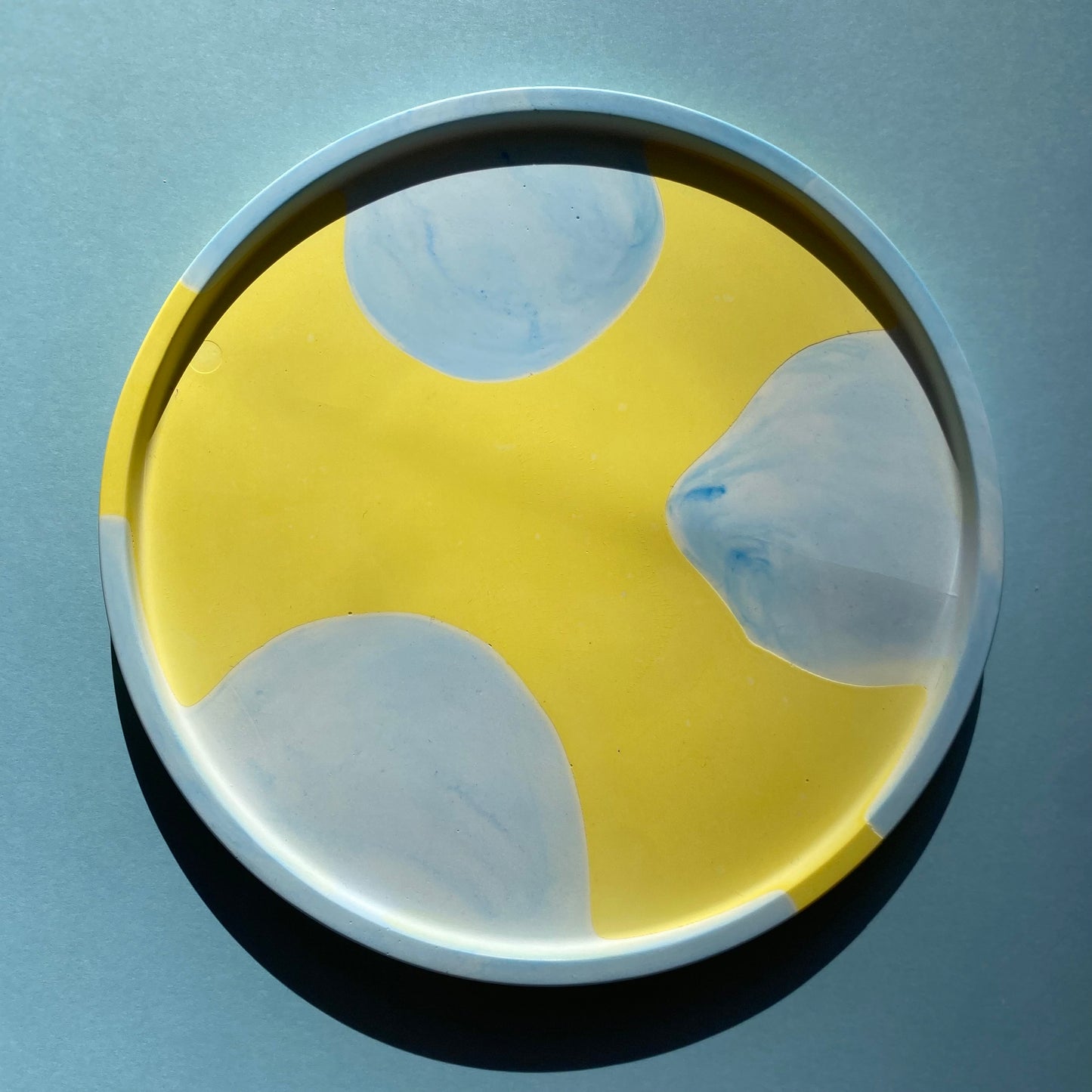 Yellow & Blue Round Tray