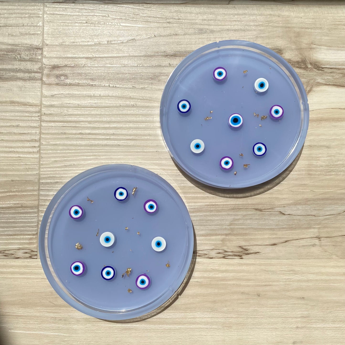 Periwinkle Evil Eye Coaster Set