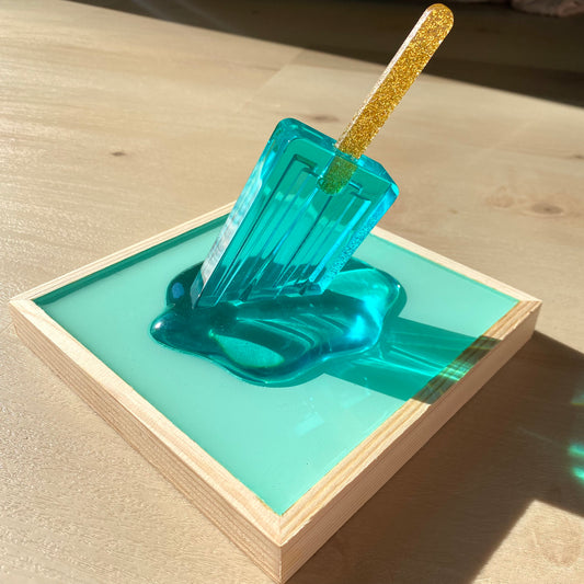 Melting Teal Popsicle Wall Art - 3D Pop Art Wall Decor