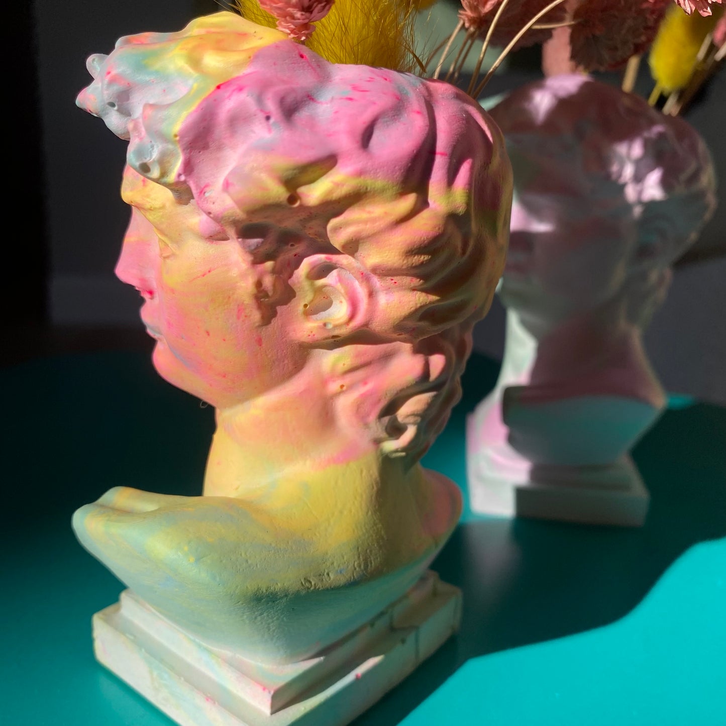 Colorful David Statue Vases