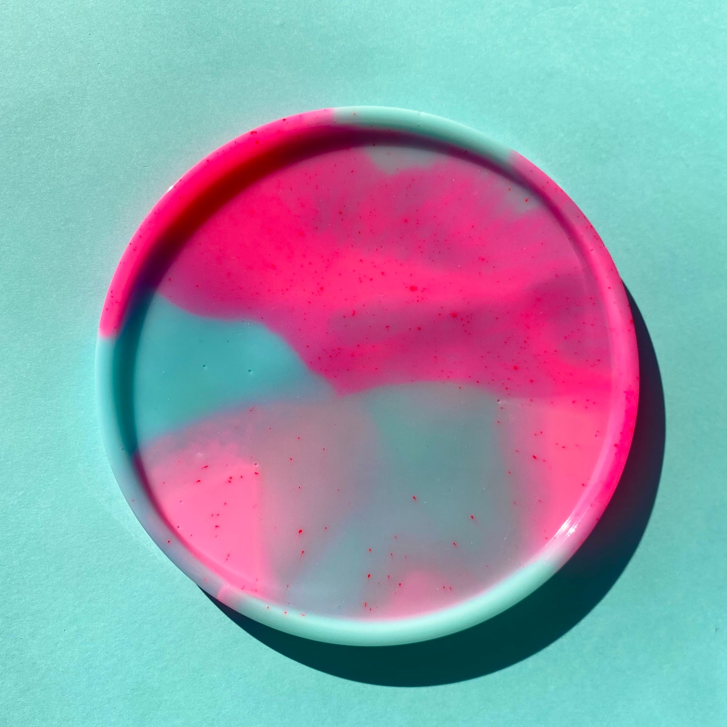 Neon Pink & Blue Round Tray