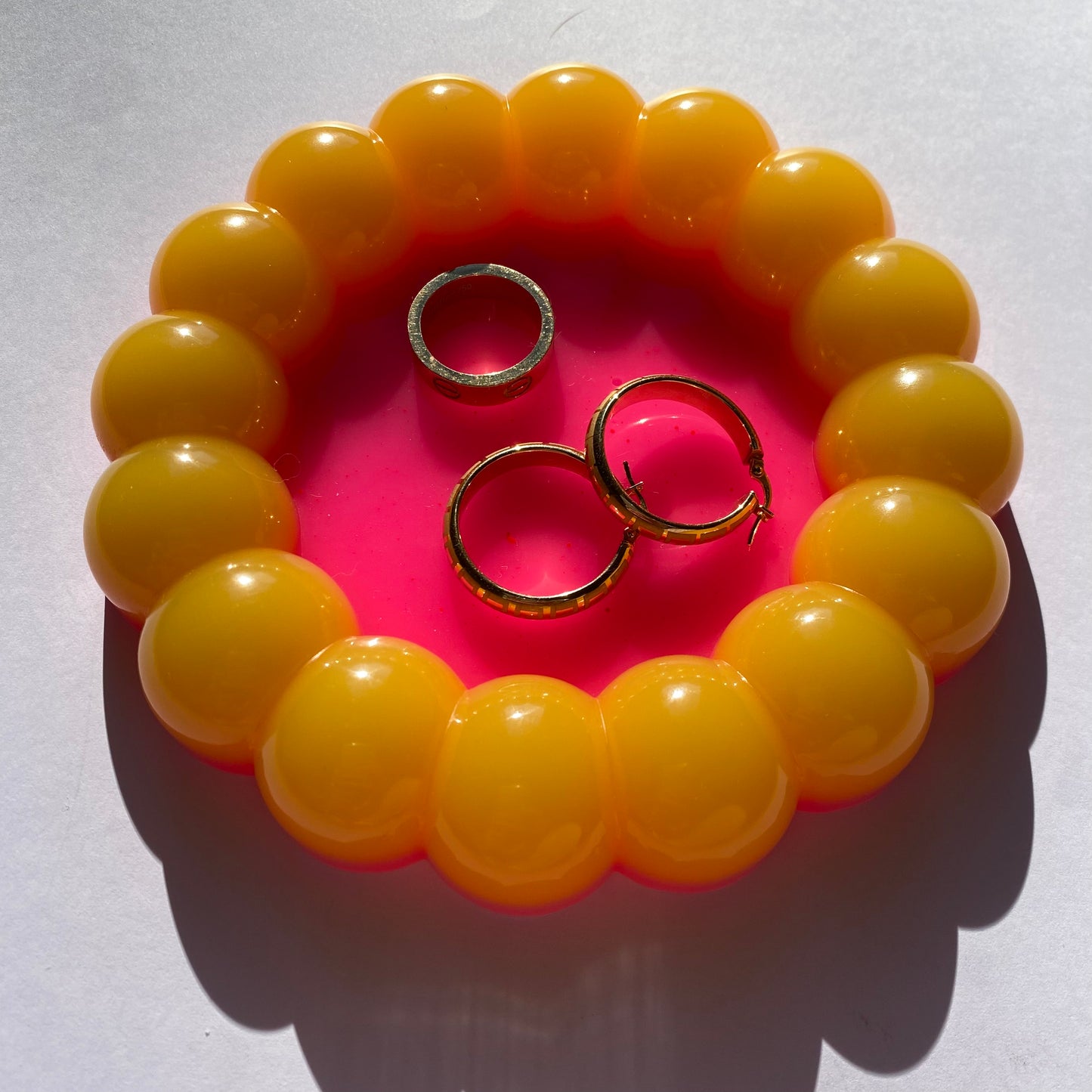 Yellow & Pink Bubble Trinket Dish