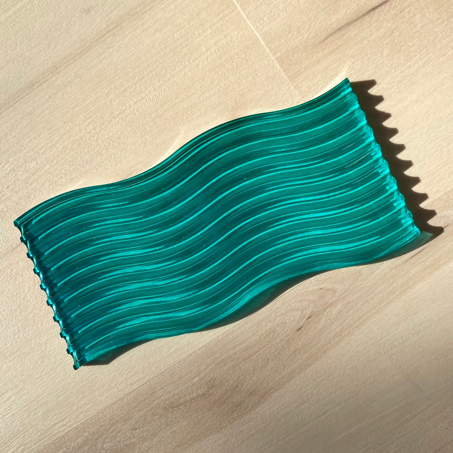 Teal Wavy Tray