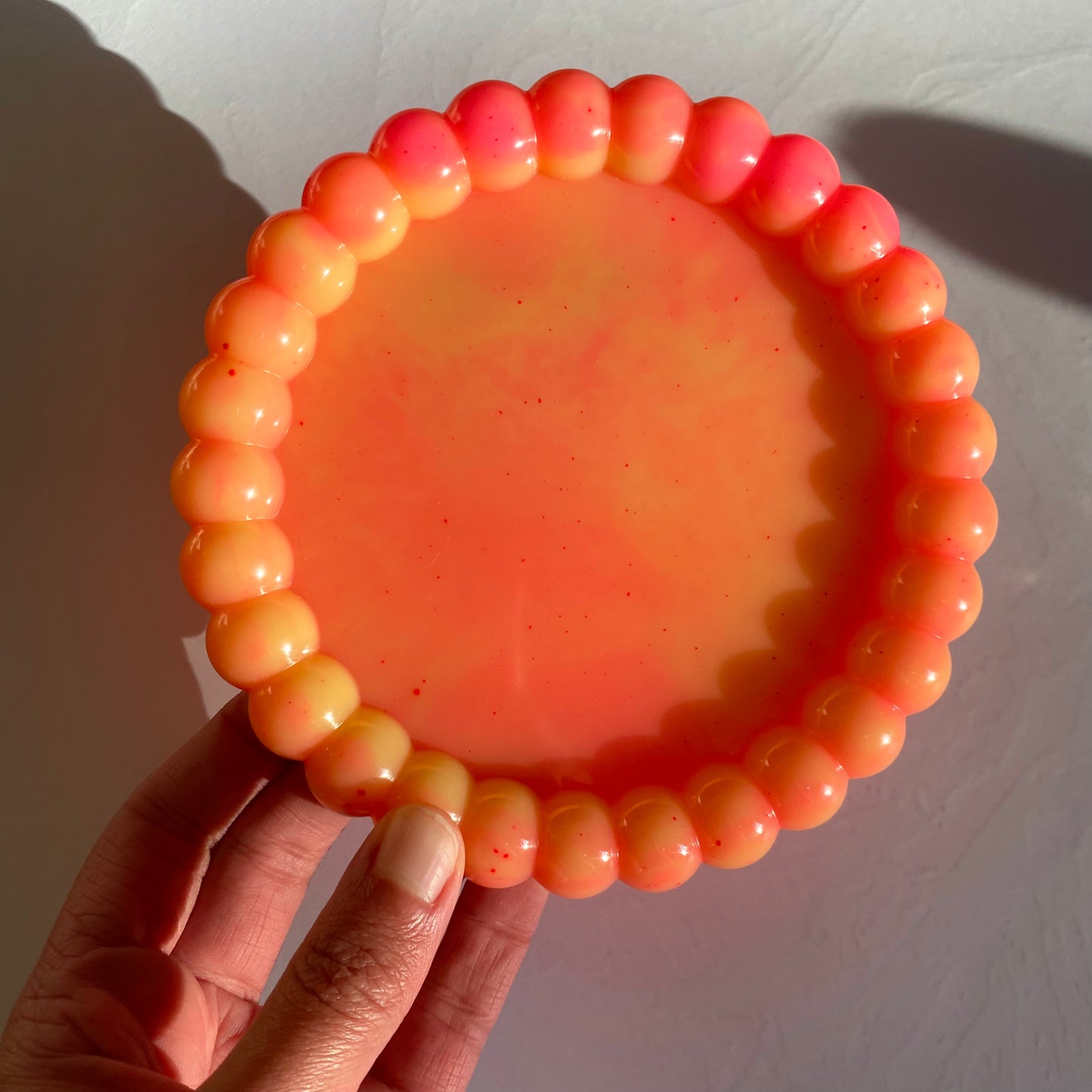 Orange & Pink Swirl Bubble Trinket Dish