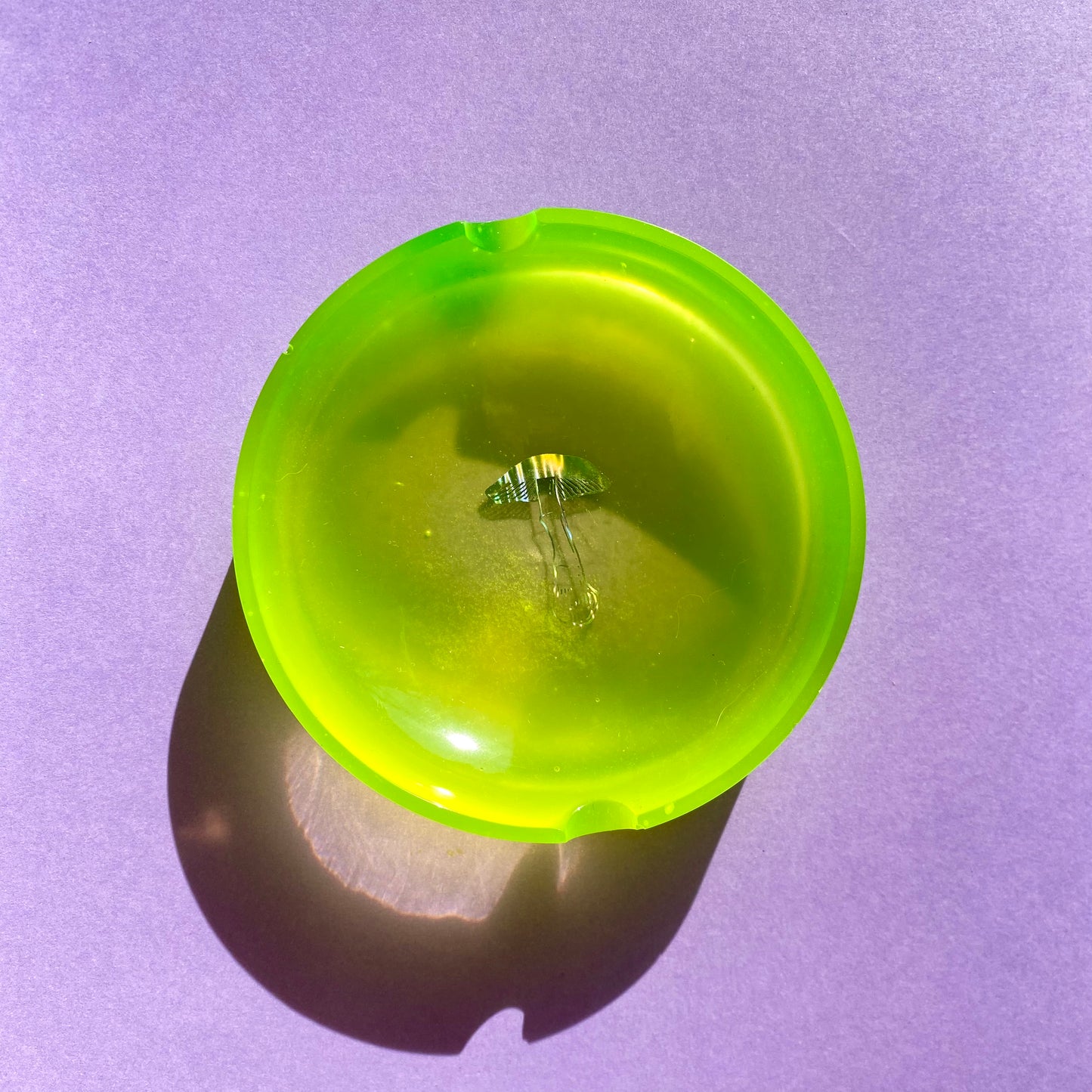 Neon Yellow Mushroom Ash Tray