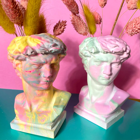 Colorful David Statue Vases