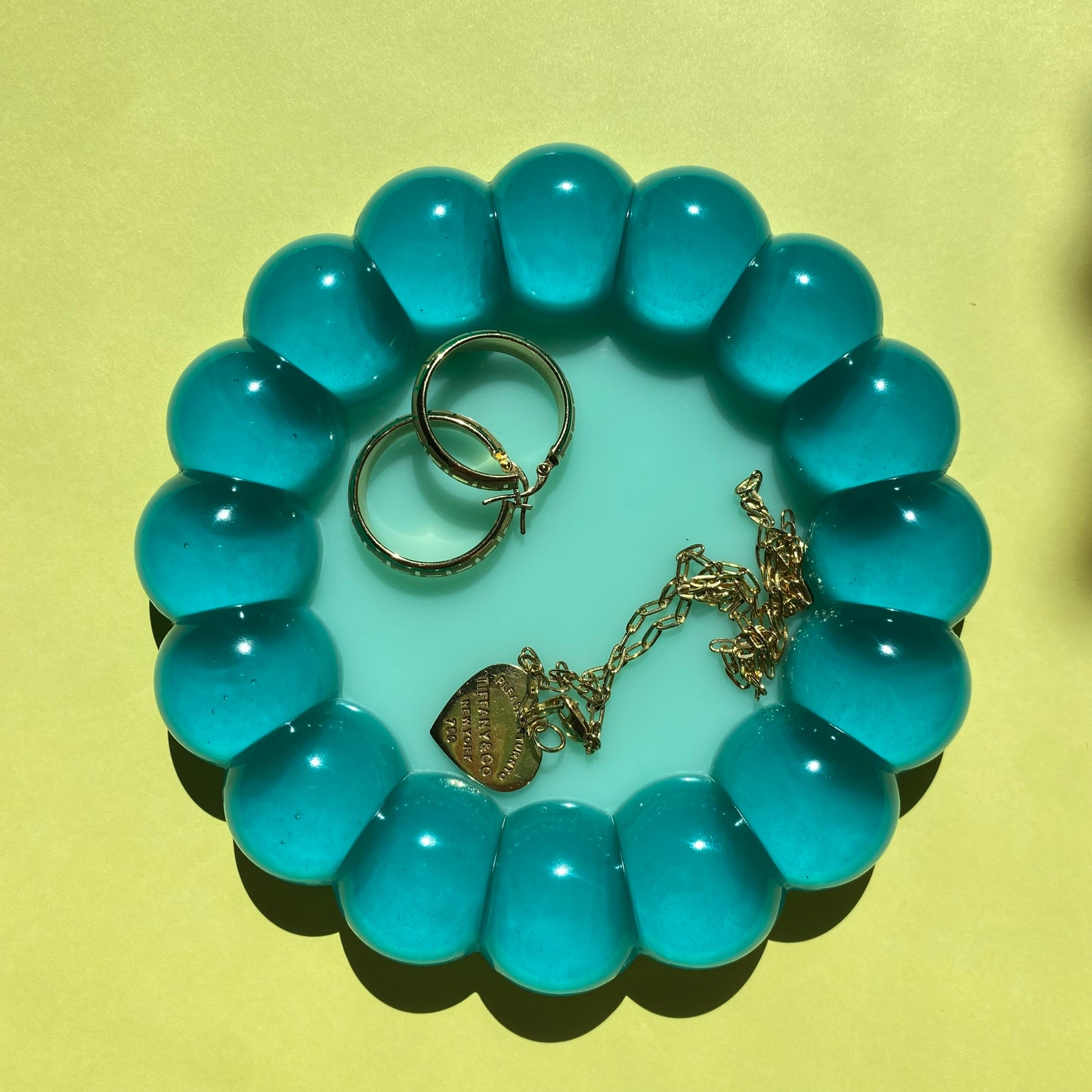 Teal Color Block Trinket Dish