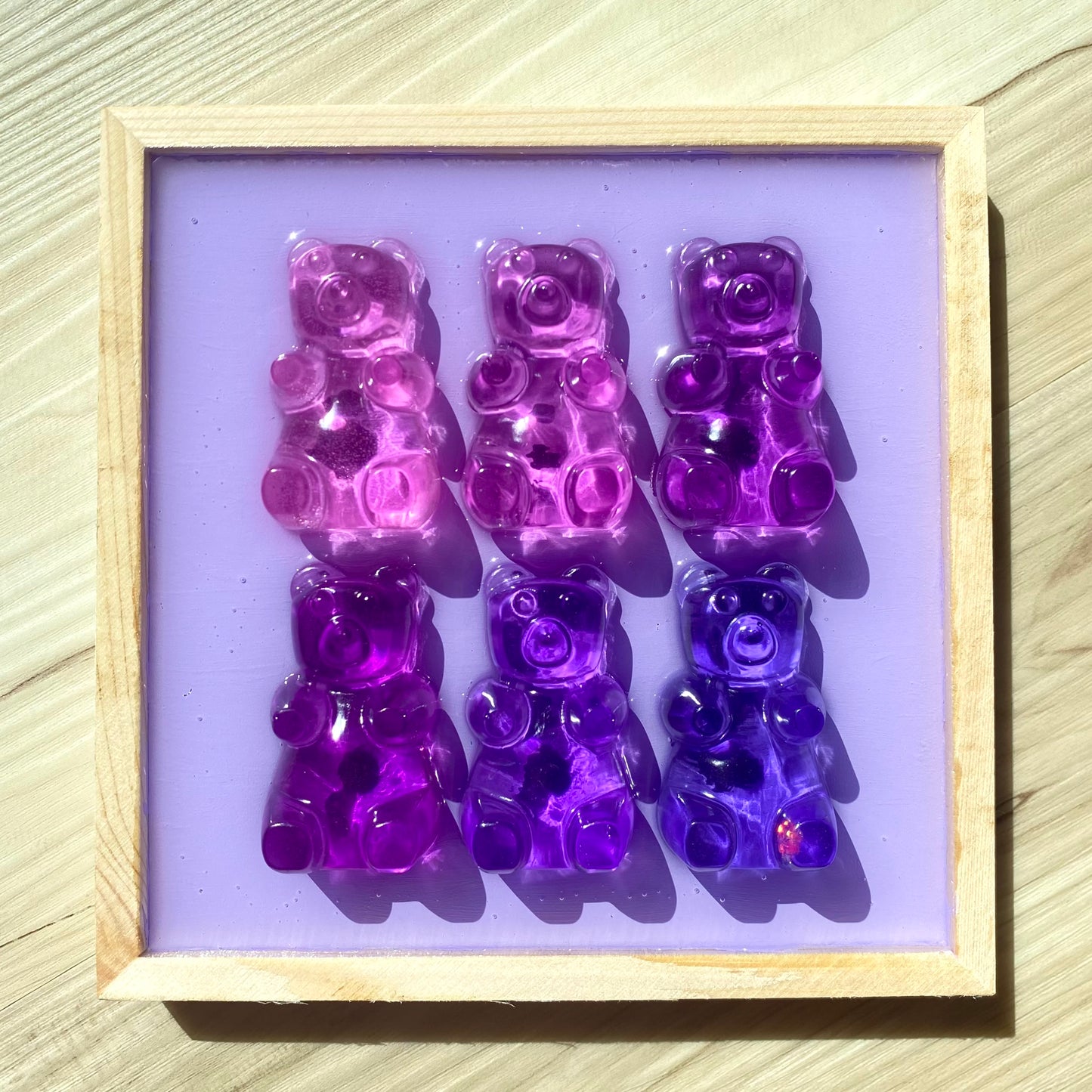 Purple Gradient Gummy Bear Wall Art - 3D Pop Art Wall Decor