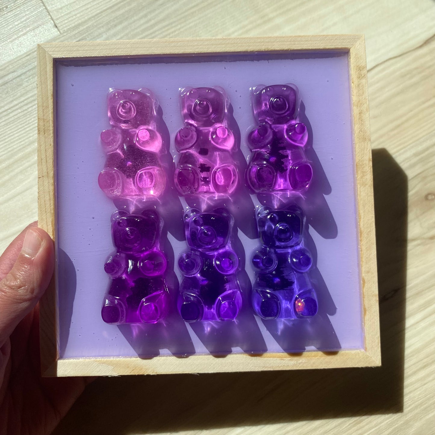 Purple Gradient Gummy Bear Wall Art - 3D Pop Art Wall Decor