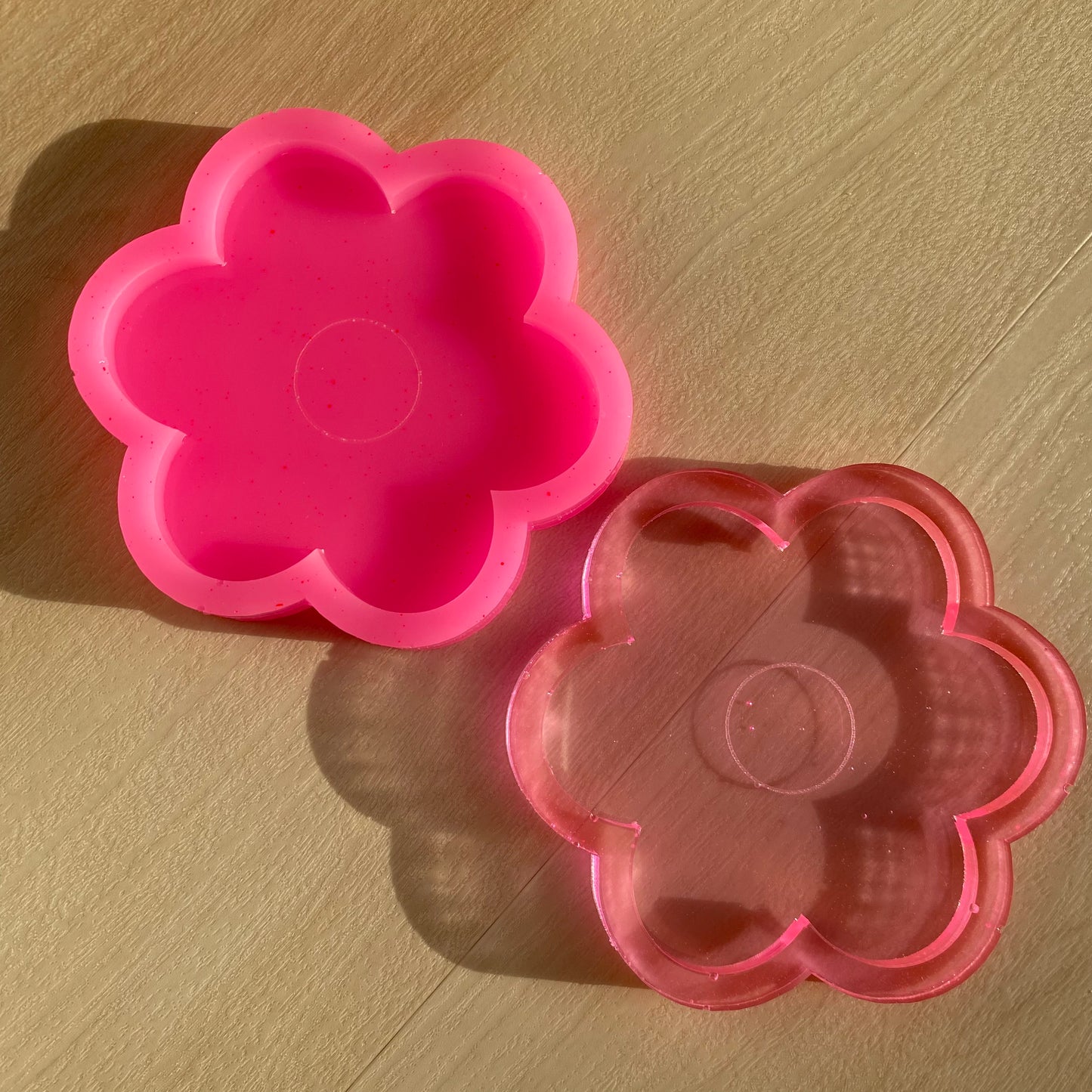 Pink Flower Coaster Set