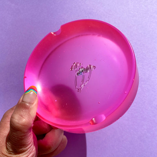 Neon Pink Mushroom Ash Tray