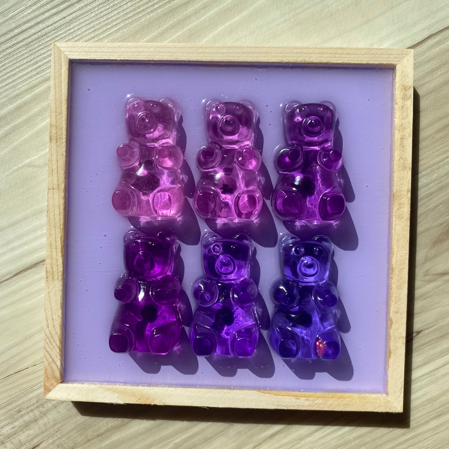 Purple Gradient Gummy Bear Wall Art - 3D Pop Art Wall Decor