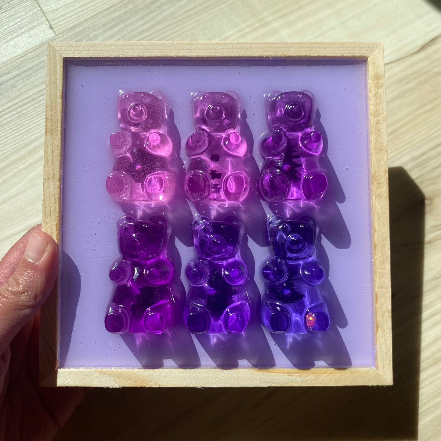 Purple Gradient Gummy Bear Wall Art - 3D Pop Art Wall Decor