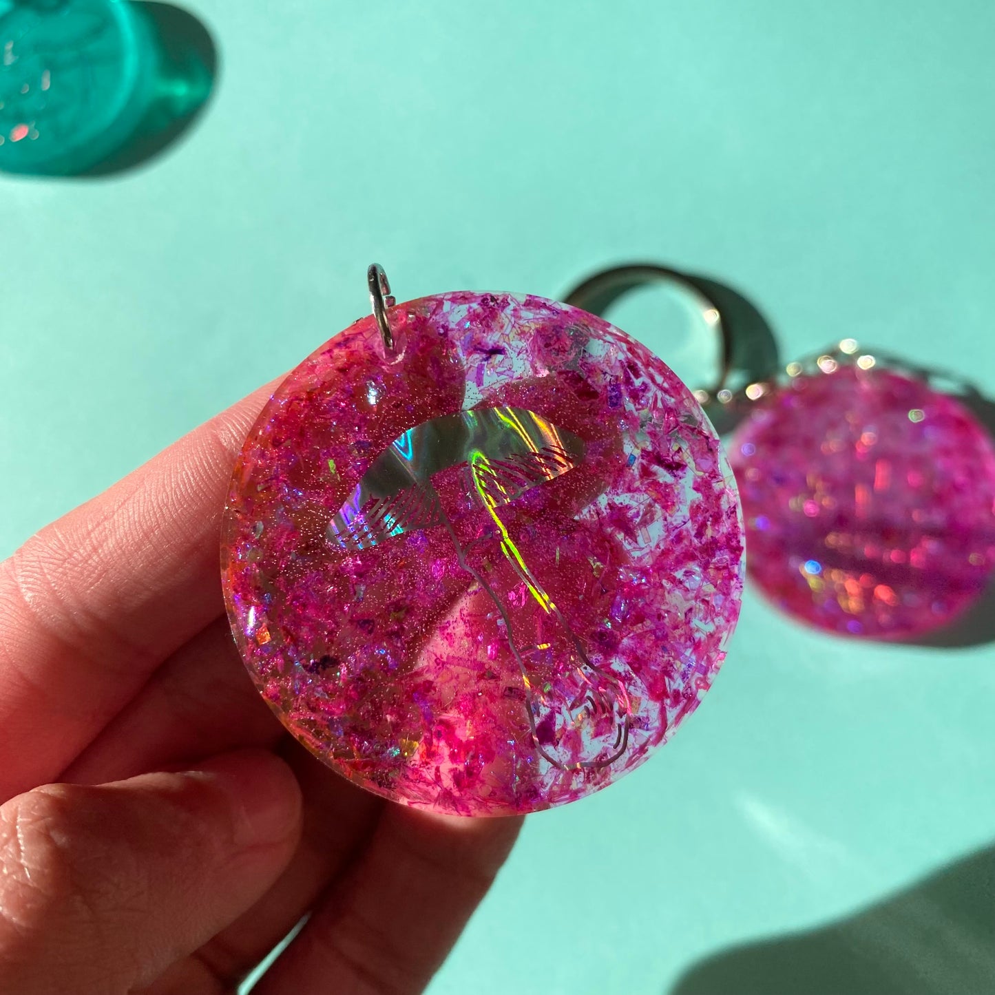 Holographic Key Chains - Silver Key Rings