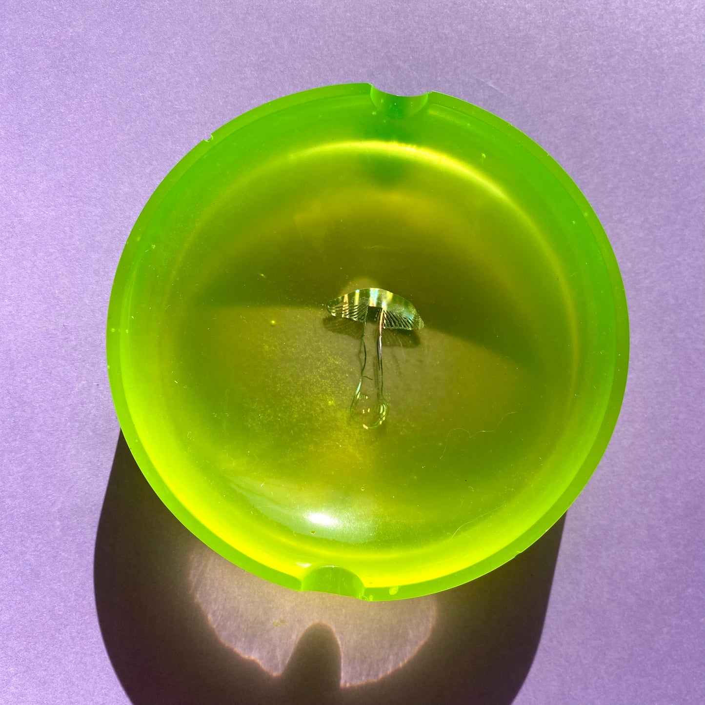 Neon Yellow Mushroom Ash Tray