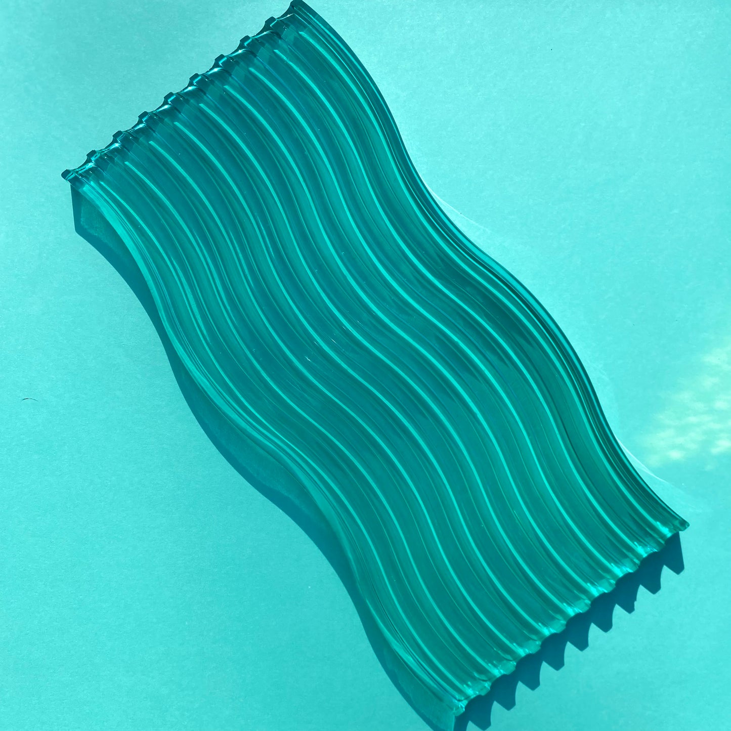 Teal Wavy Tray