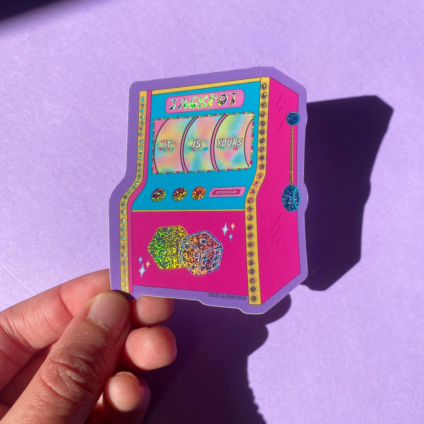 Slot Machine Glitter Holographic Sticker - 'It is Yours'