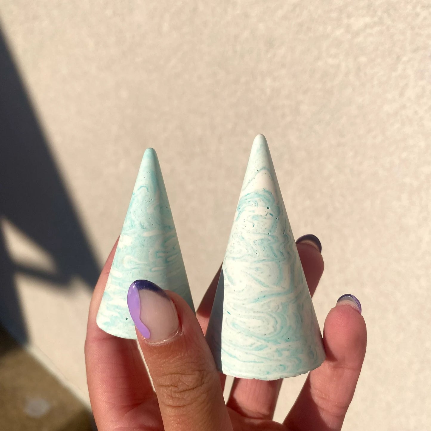 Marbled Cone Ring Holders